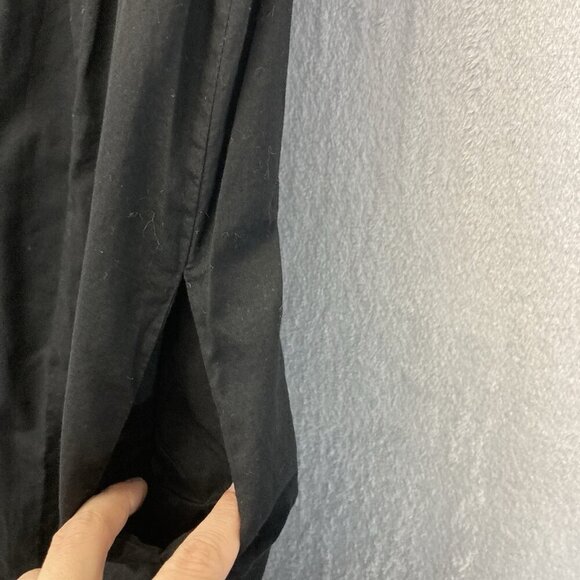 VINCE Smocked Black Sundress Womens Size 8 Lined Cotton V-Neck Empire Waist - Picture 11 of 11